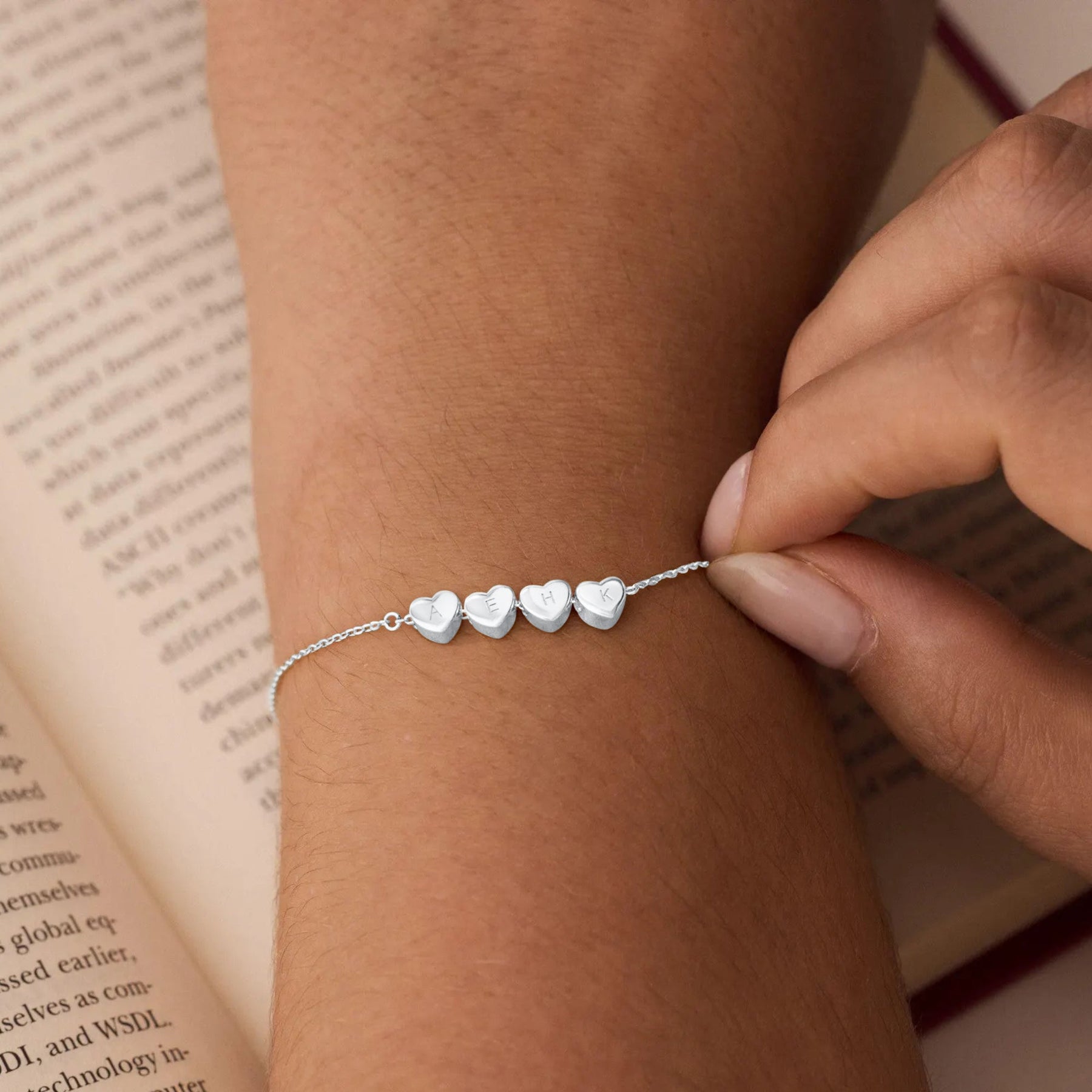 Custom Heart Initial Bracelet