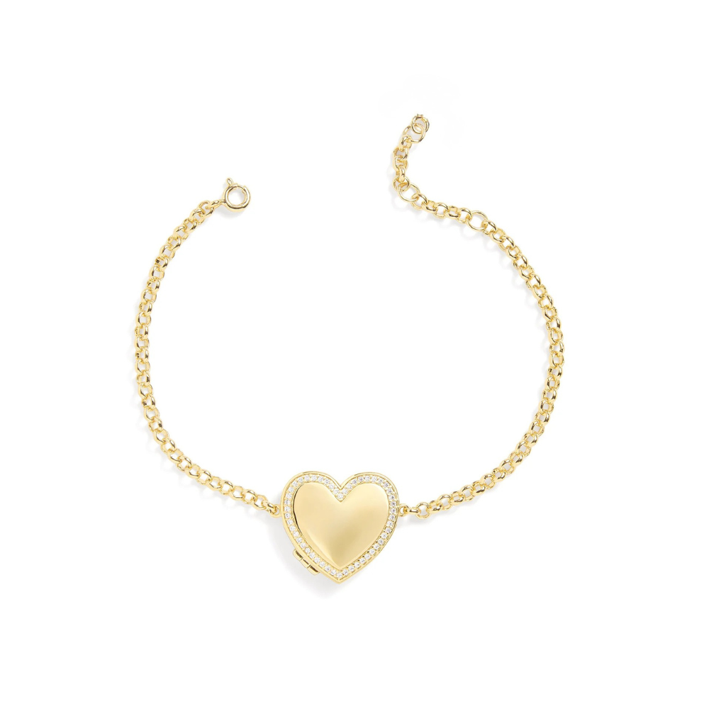 Custom Photo Heart Locket Bracelet