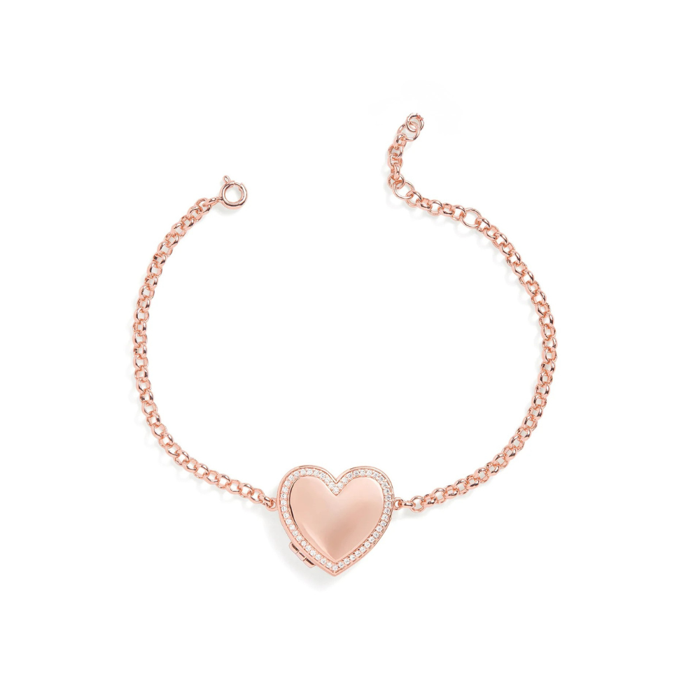Custom Photo Heart Locket Bracelet