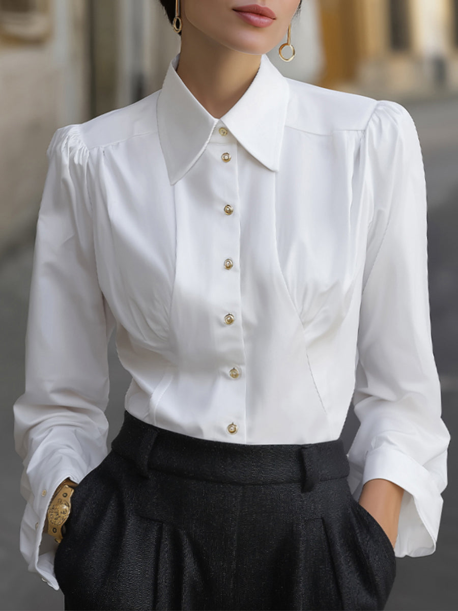 Classic Tailored Button-Down Blouse