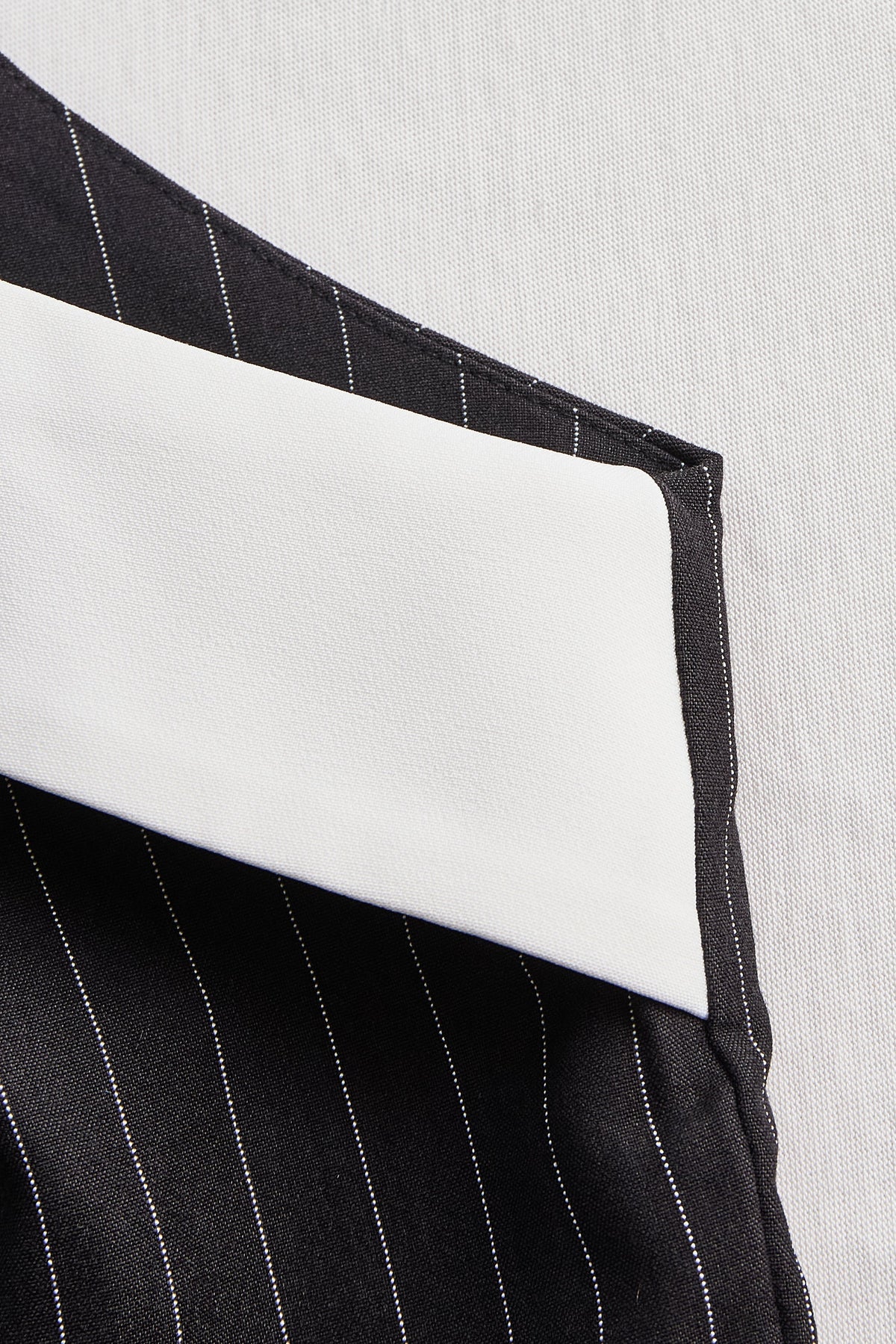 Pinstripe Top With Contrast Collar And Button Front