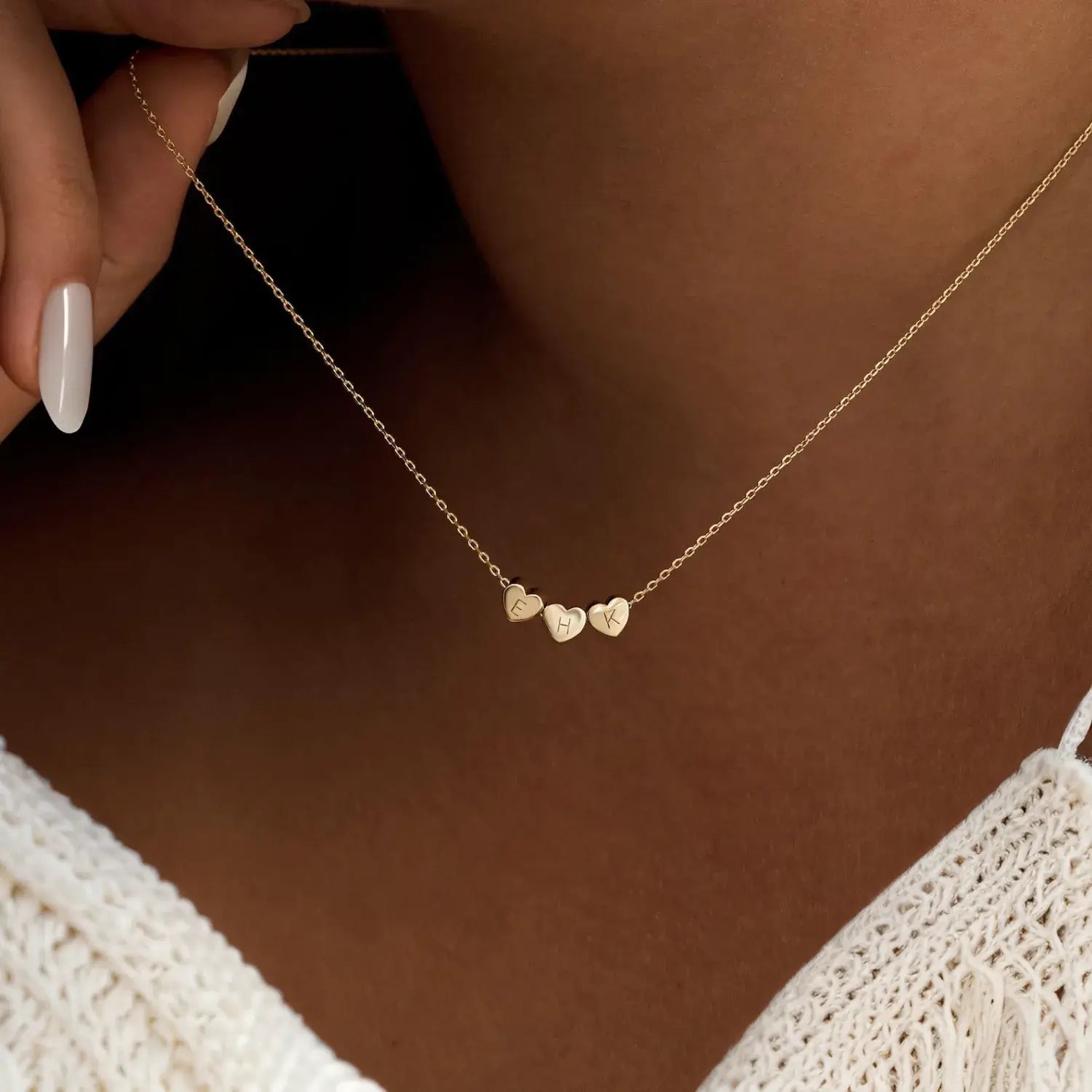 Custom Heart Initial Necklace
