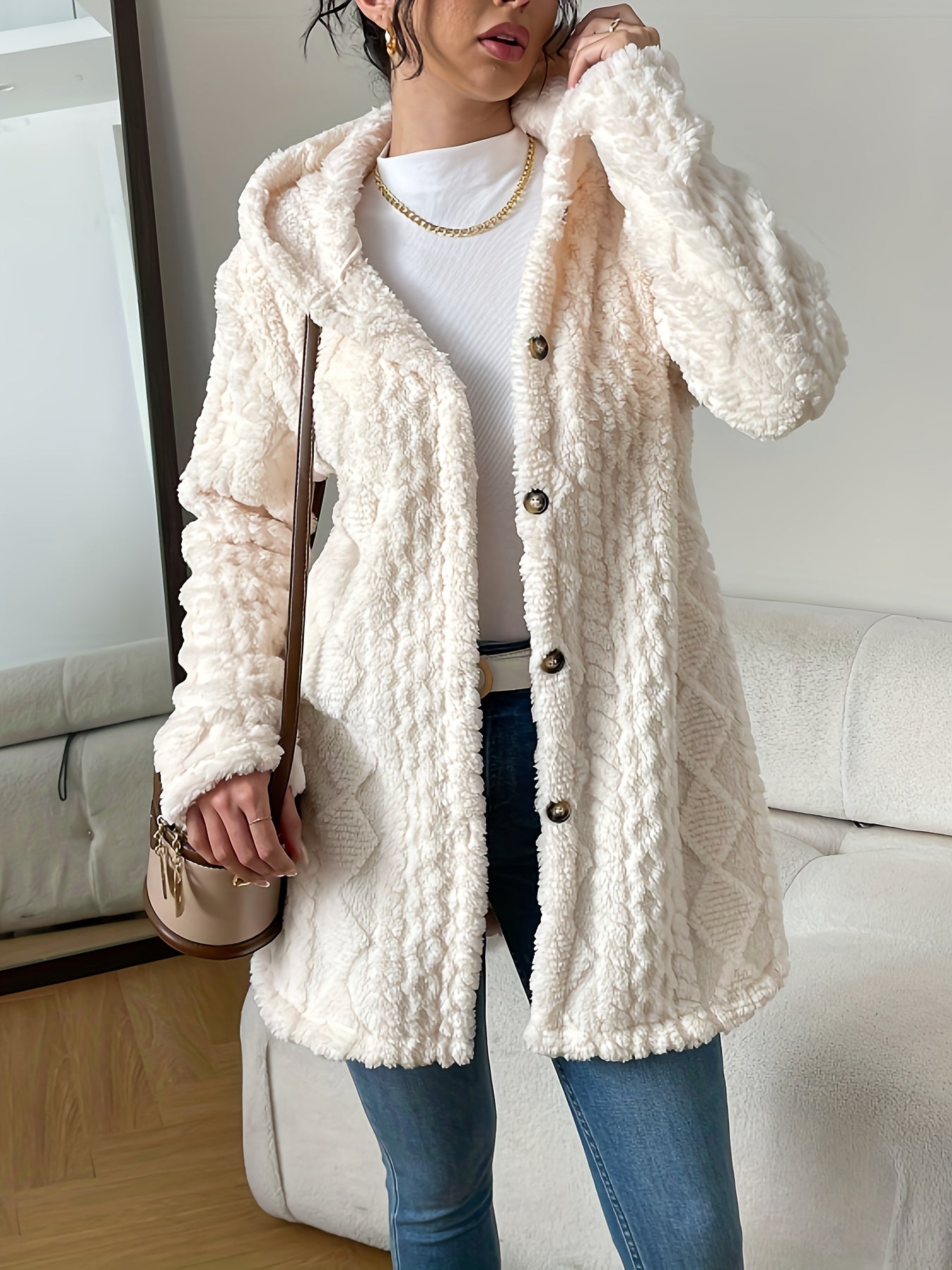 Alice | Fuzzy Fleece Button Down Cardigan