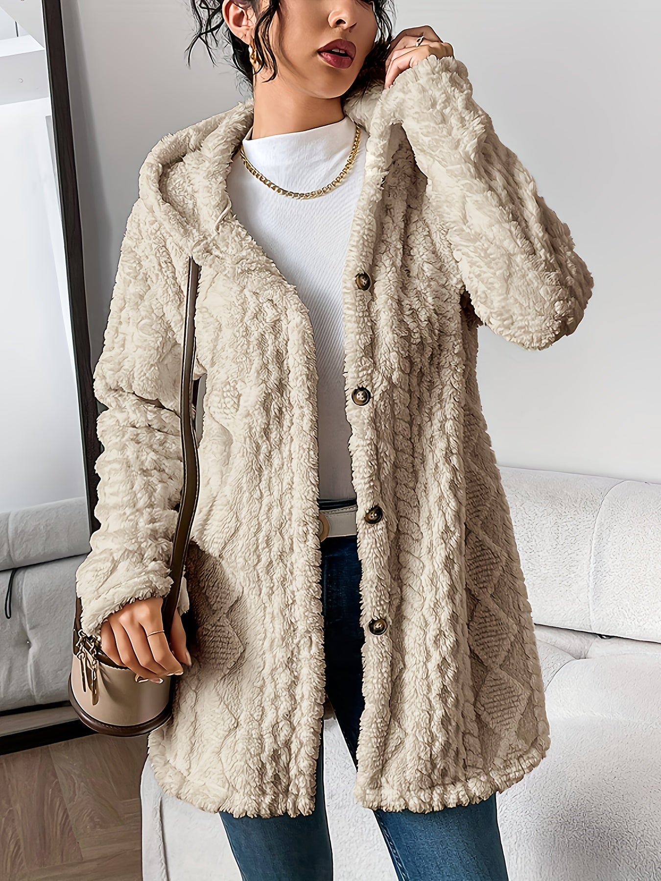 Alice | Fuzzy Fleece Button Down Cardigan