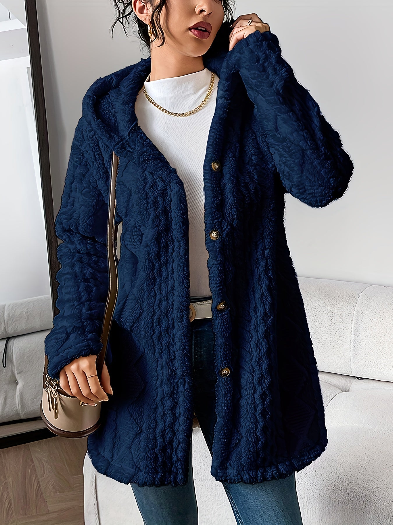 Alice | Fuzzy Fleece Button Down Cardigan