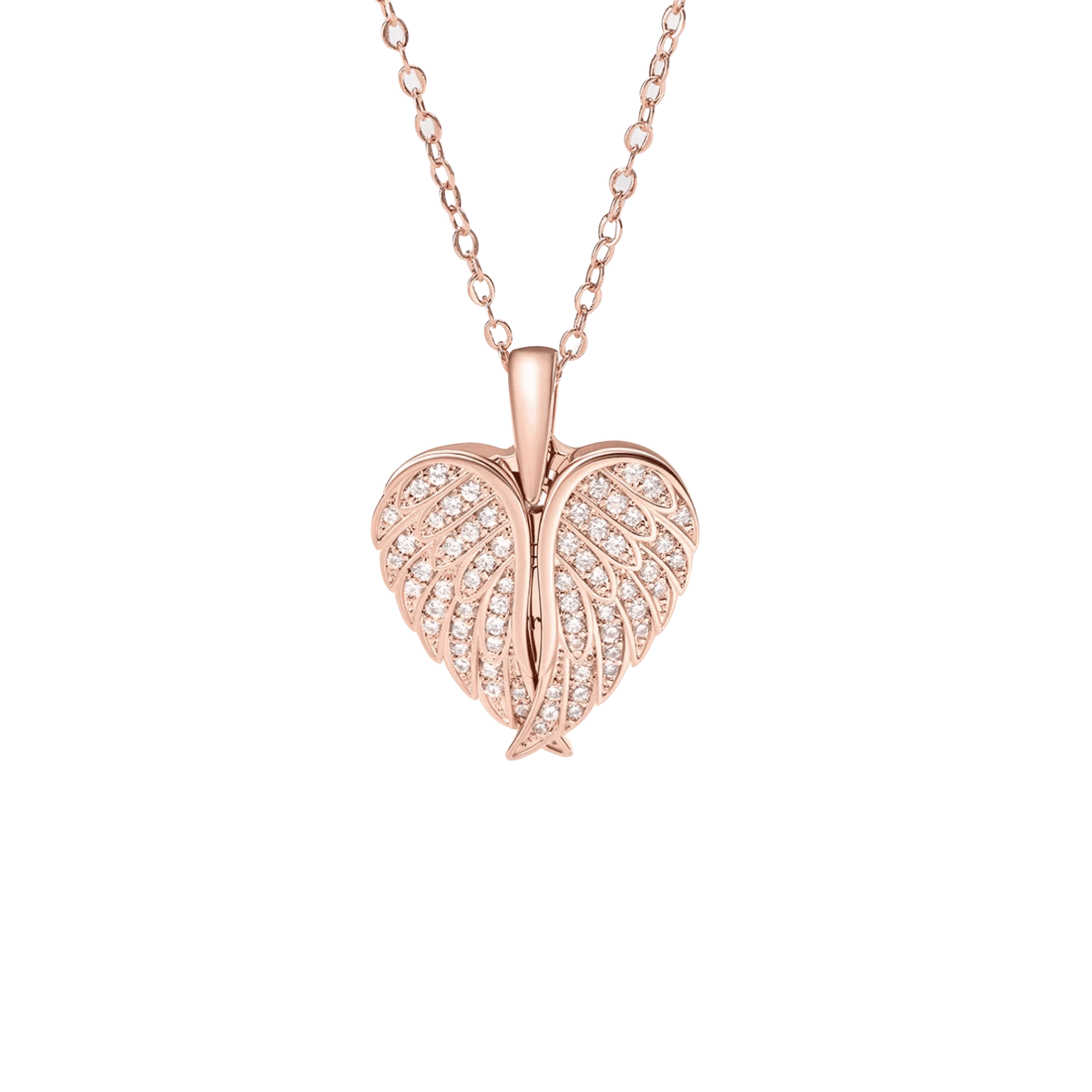 Custom Angel Wing Photo Locket Necklace