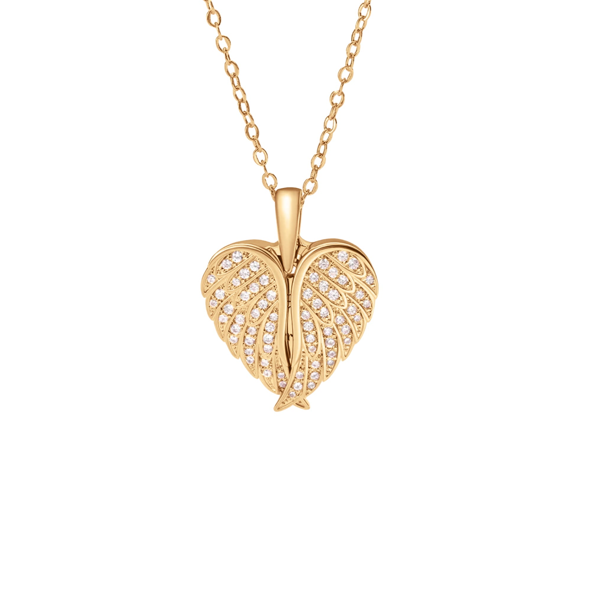 Custom Angel Wing Photo Locket Necklace