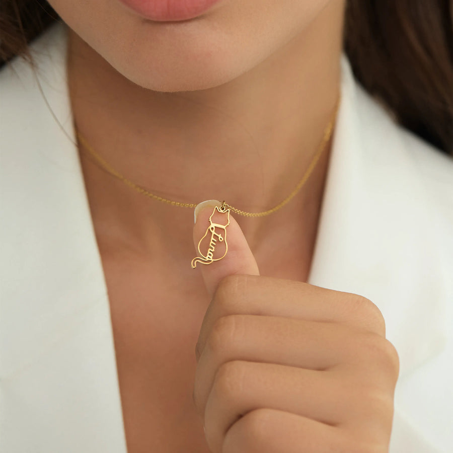 Custom Cat Name Necklace