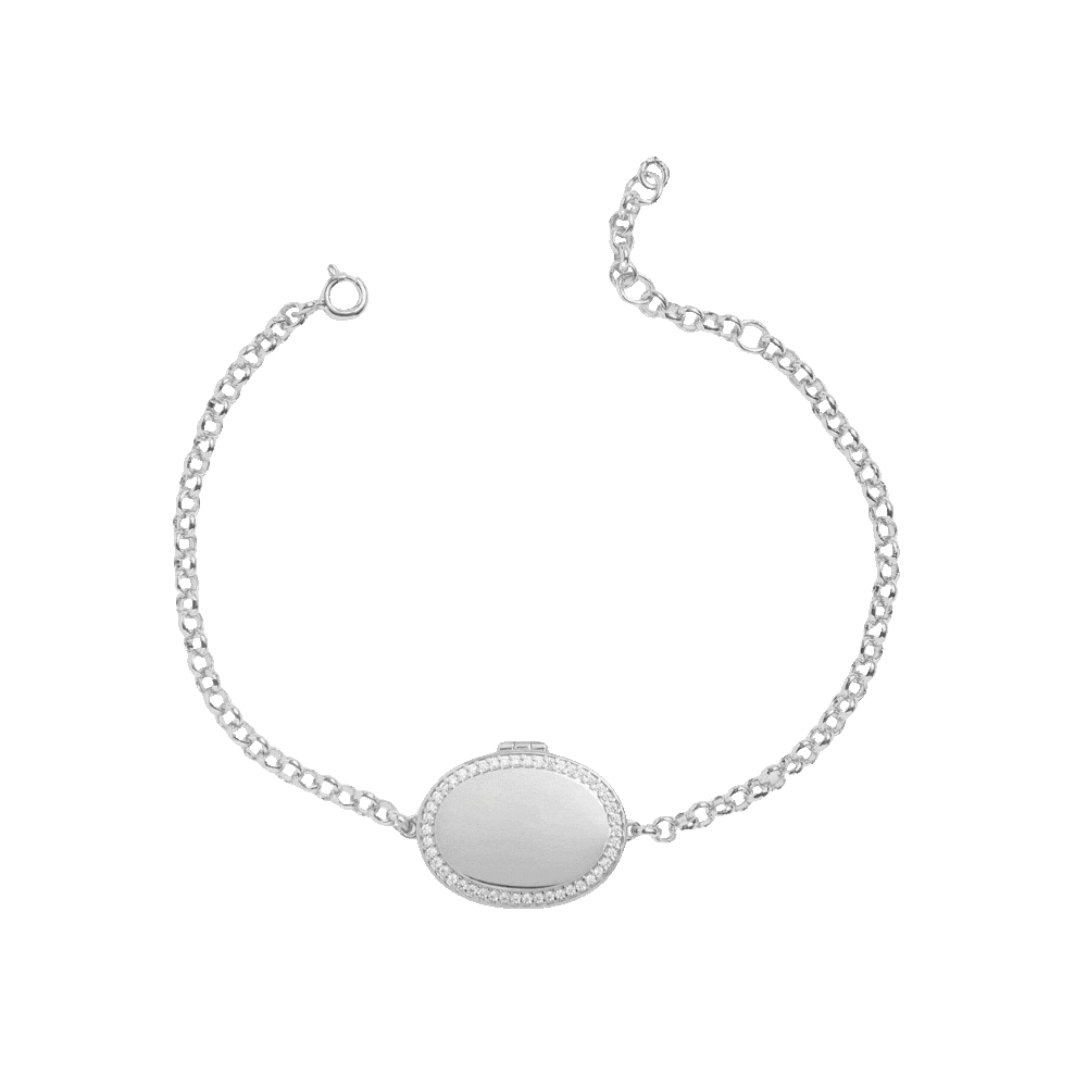 Custom Photo Oval Locket Bracelet