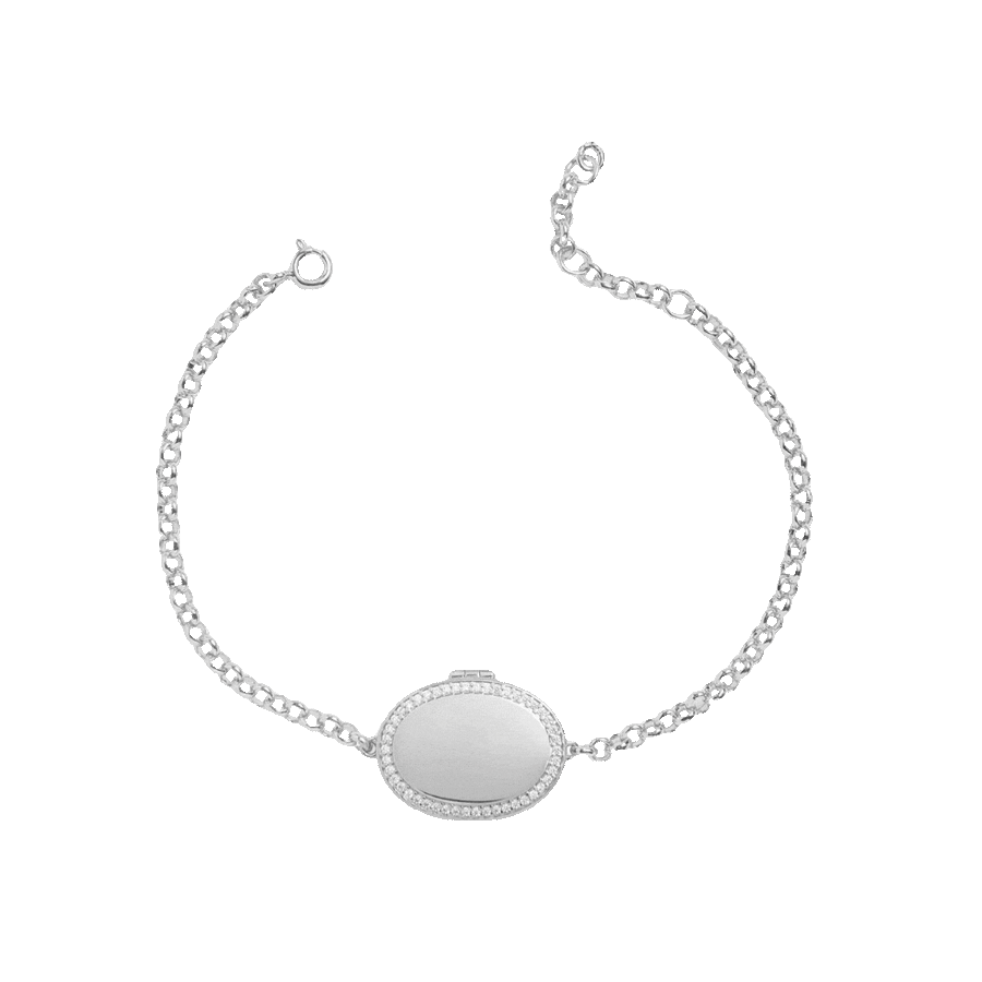 Custom Photo Oval Locket Bracelet