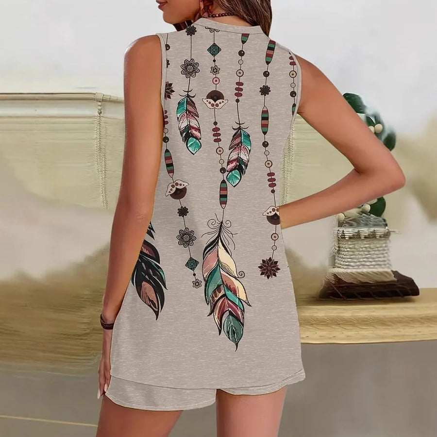 Vilma | Boho Feather Lounge Set