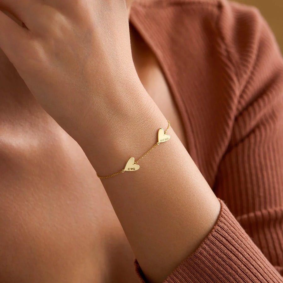 Custom Engraved Heart Bracelet