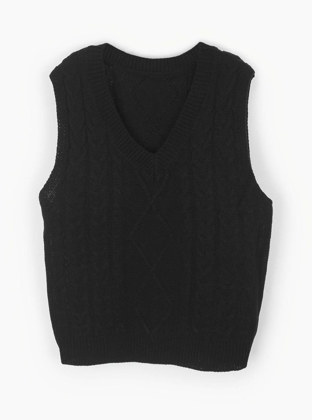 Camila | Women's Cable-Knit V-Neck Sweater Vest Relaxed Fit