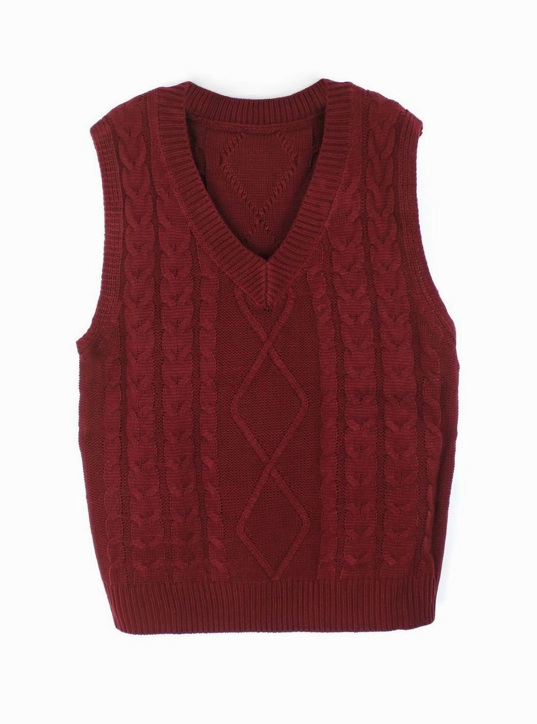 Camila | Women's Cable-Knit V-Neck Sweater Vest Relaxed Fit