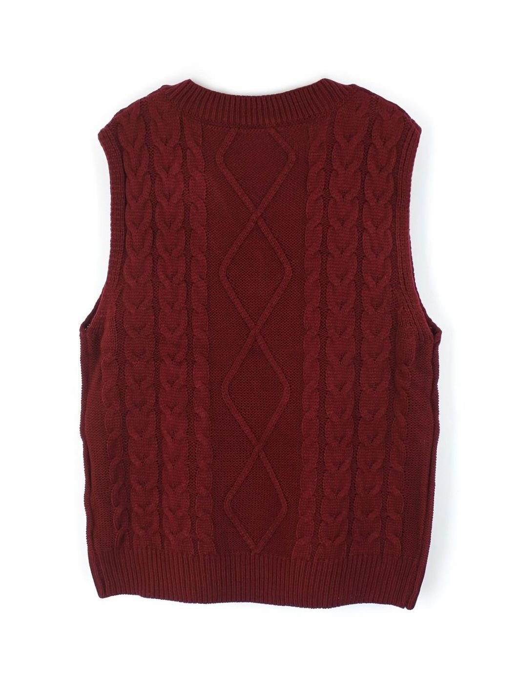 Camila | Women's Cable-Knit V-Neck Sweater Vest Relaxed Fit
