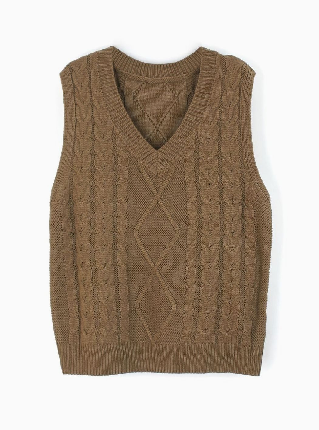 Camila | Women's Cable-Knit V-Neck Sweater Vest Relaxed Fit