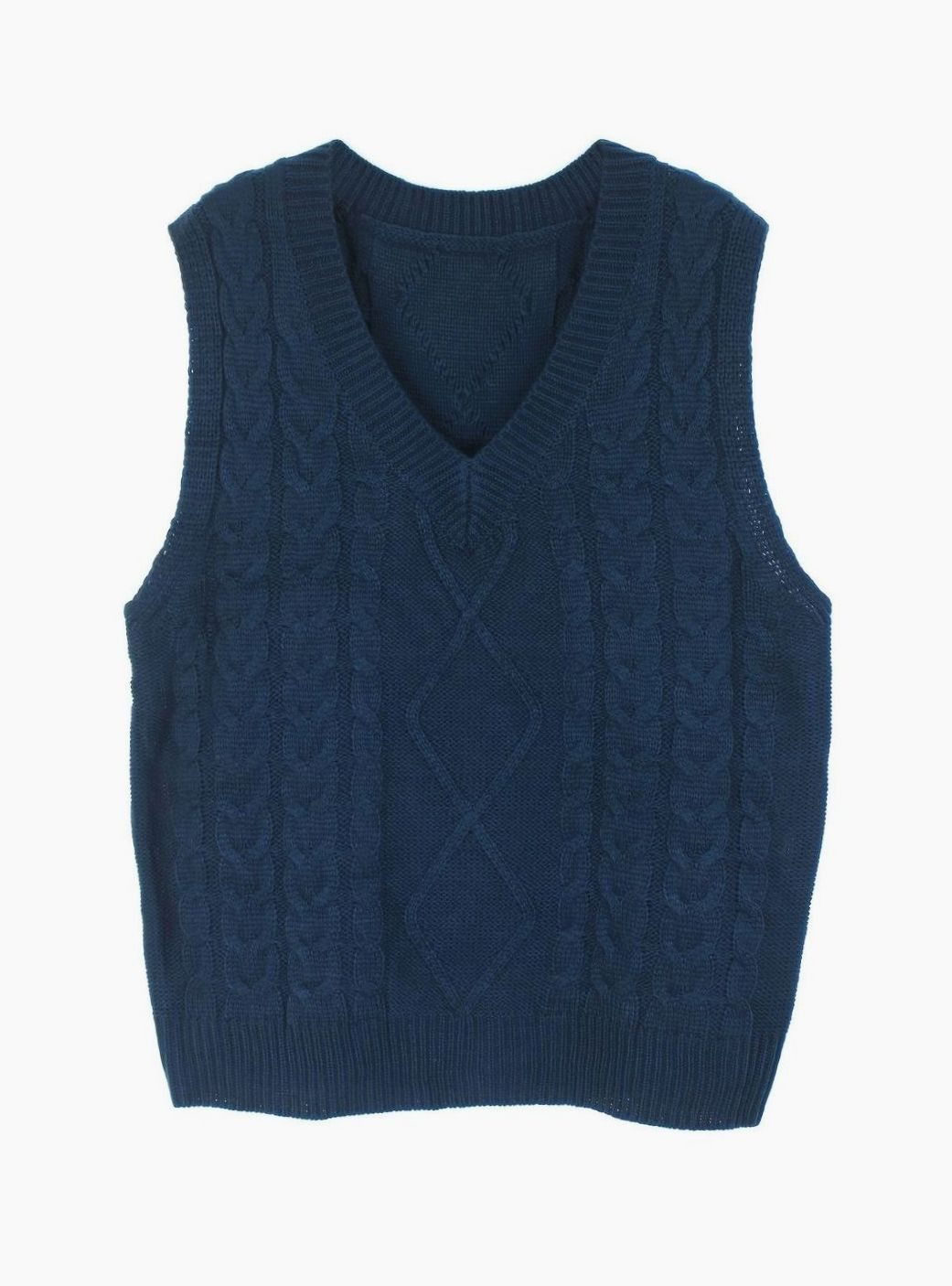 Camila | Women's Cable-Knit V-Neck Sweater Vest Relaxed Fit