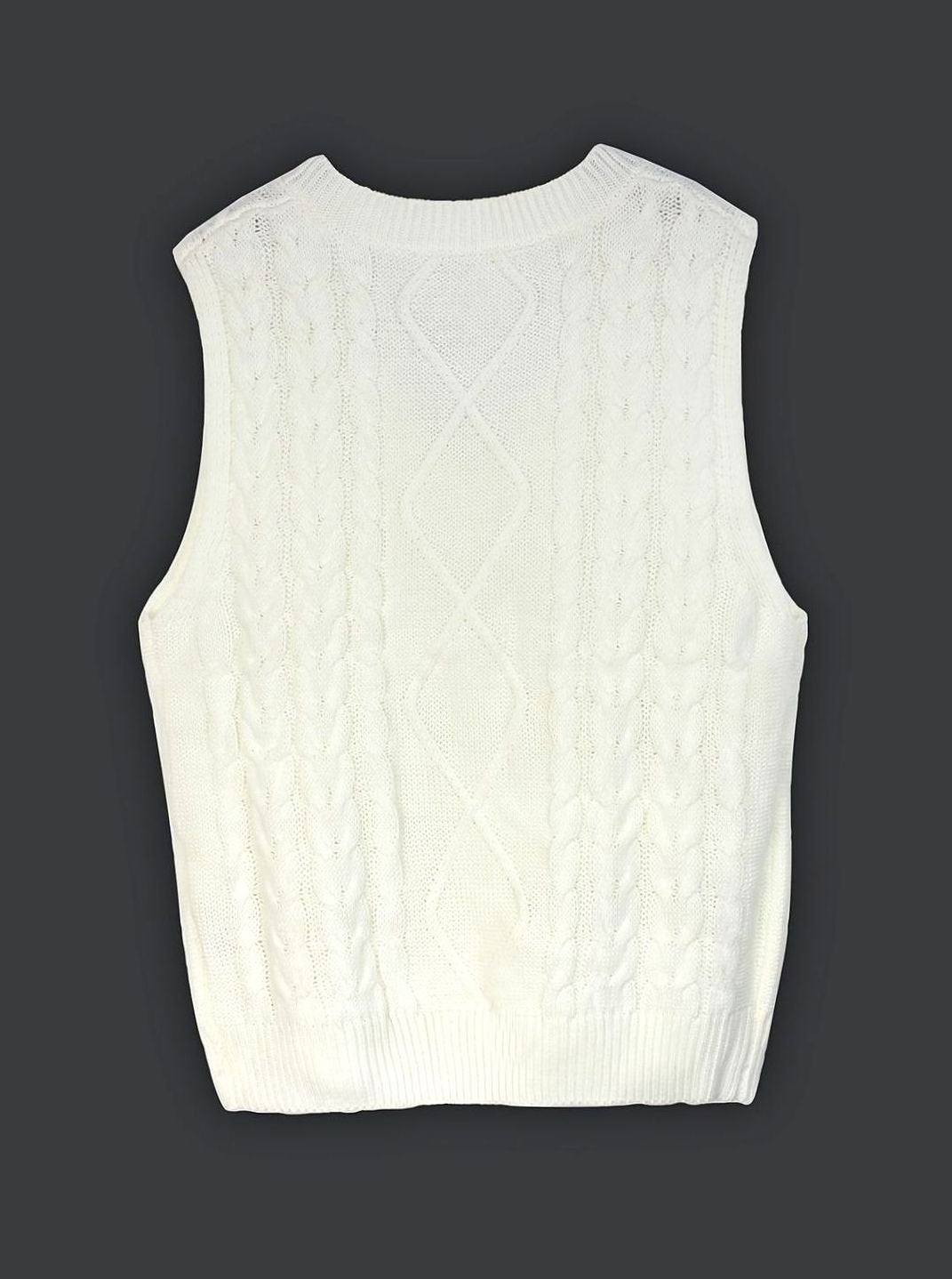 Camila | Women's Cable-Knit V-Neck Sweater Vest Relaxed Fit