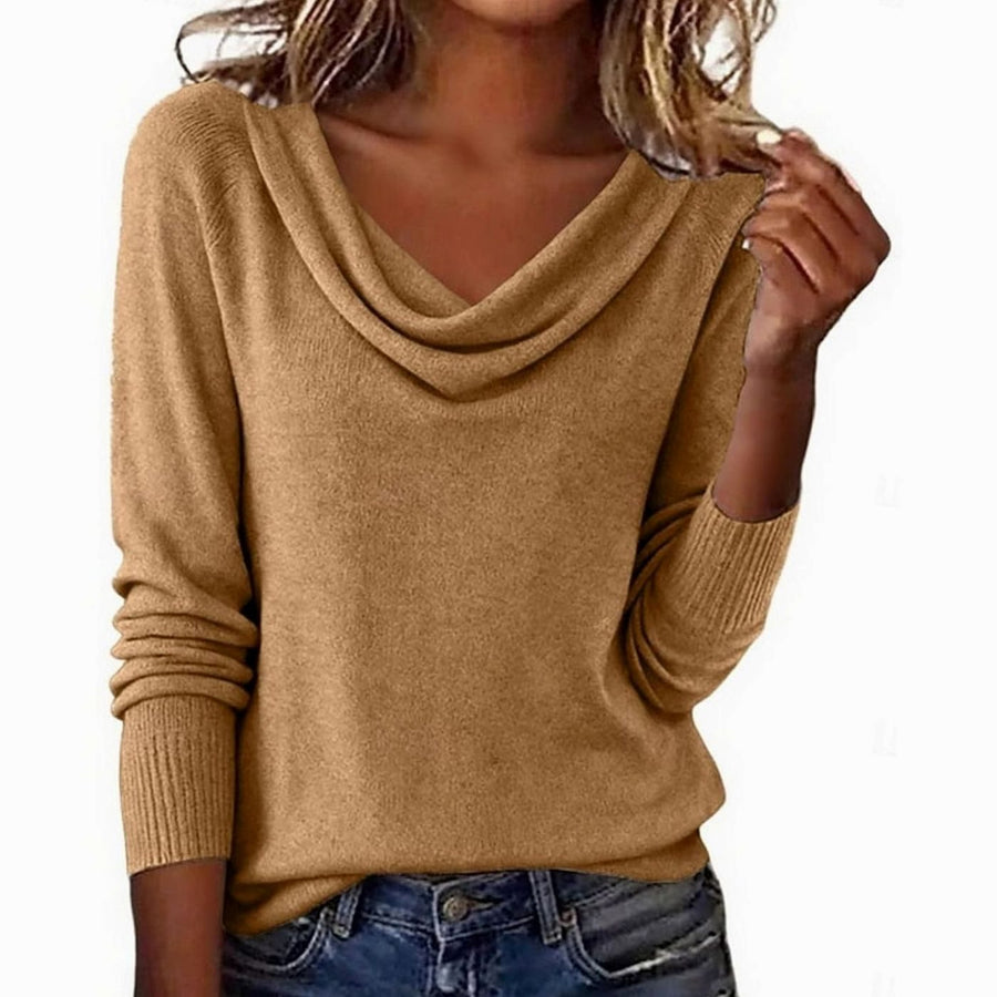 Harper | Women's Draped Cowl Neck Long-Sleeve Knit Sweater