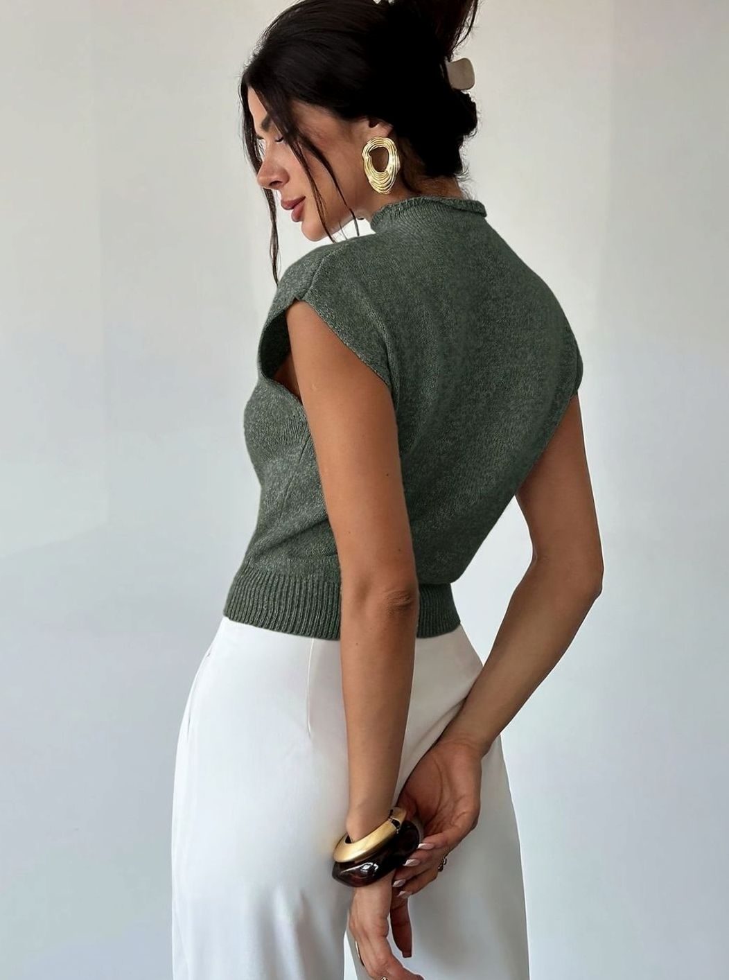 Victoria | Women's Mock Neck Sleeveless Knit Sweater Vest