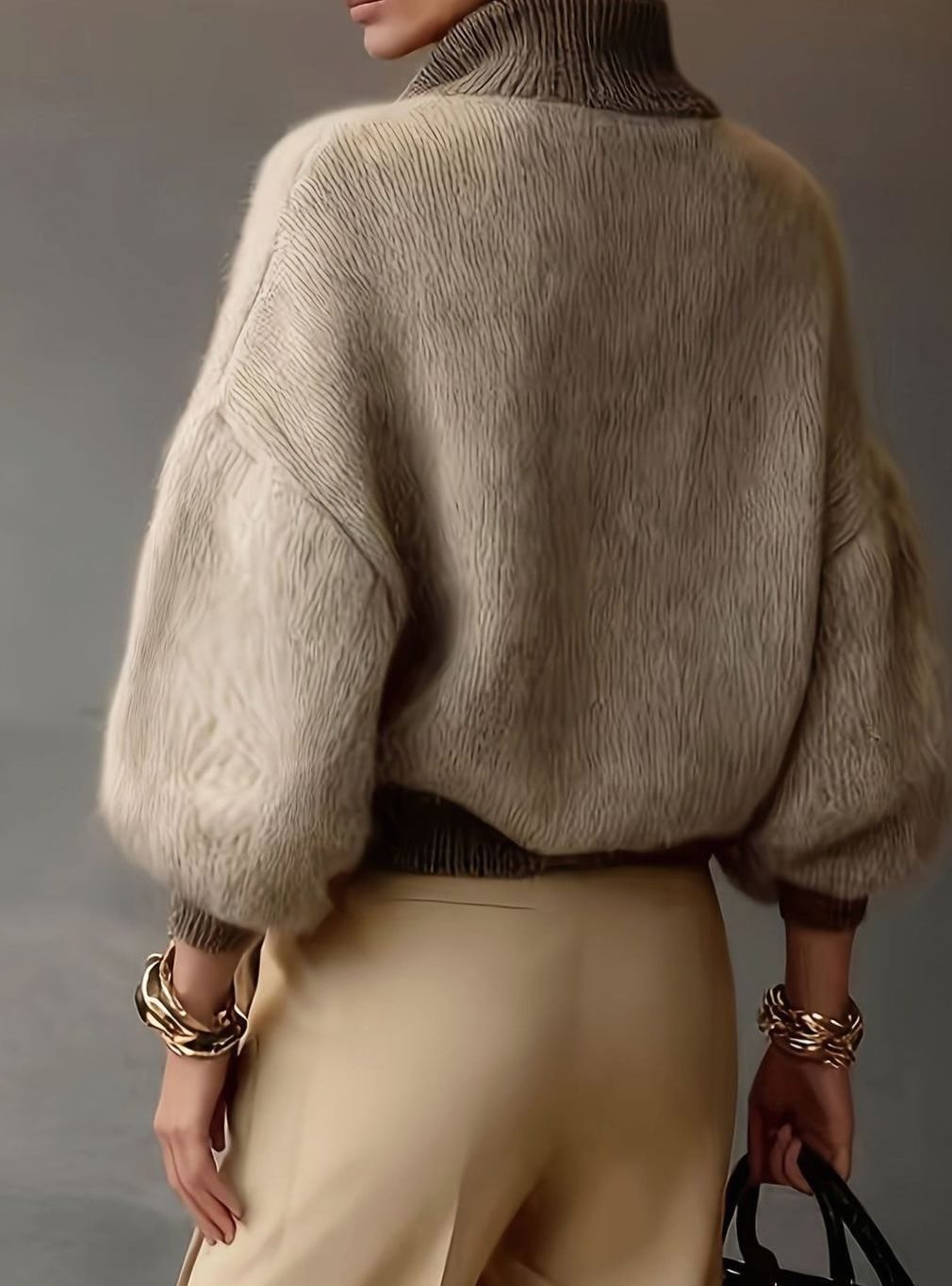 Eleanor | Women's Relaxed Half-Zip Fuzzy Knit Pullover Sweater