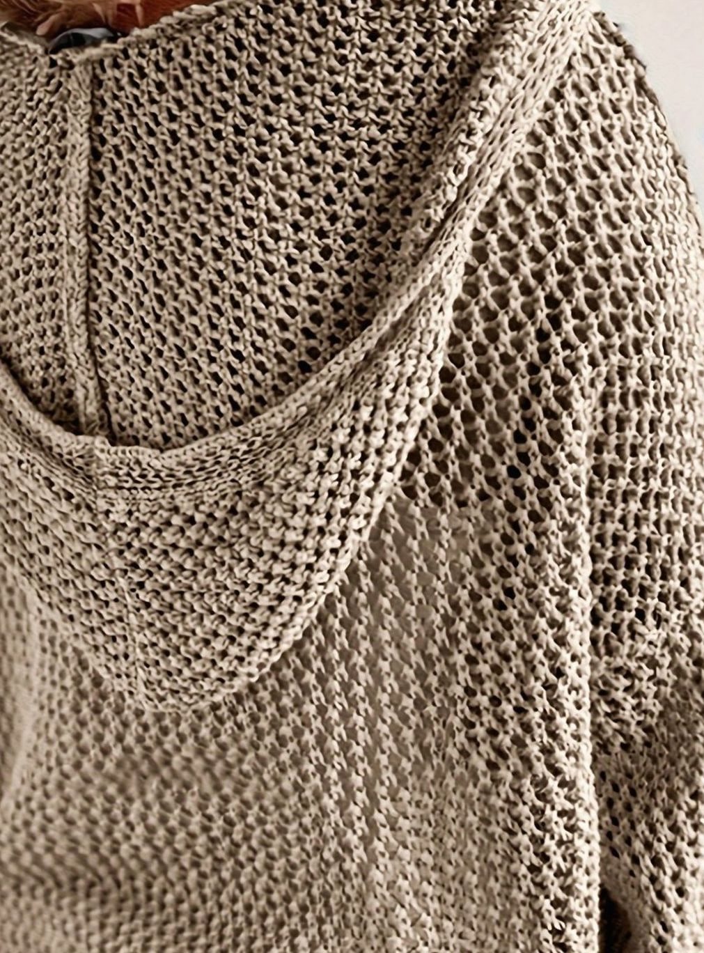 Camila | Women's Relaxed Open-Knit Hooded Sweater