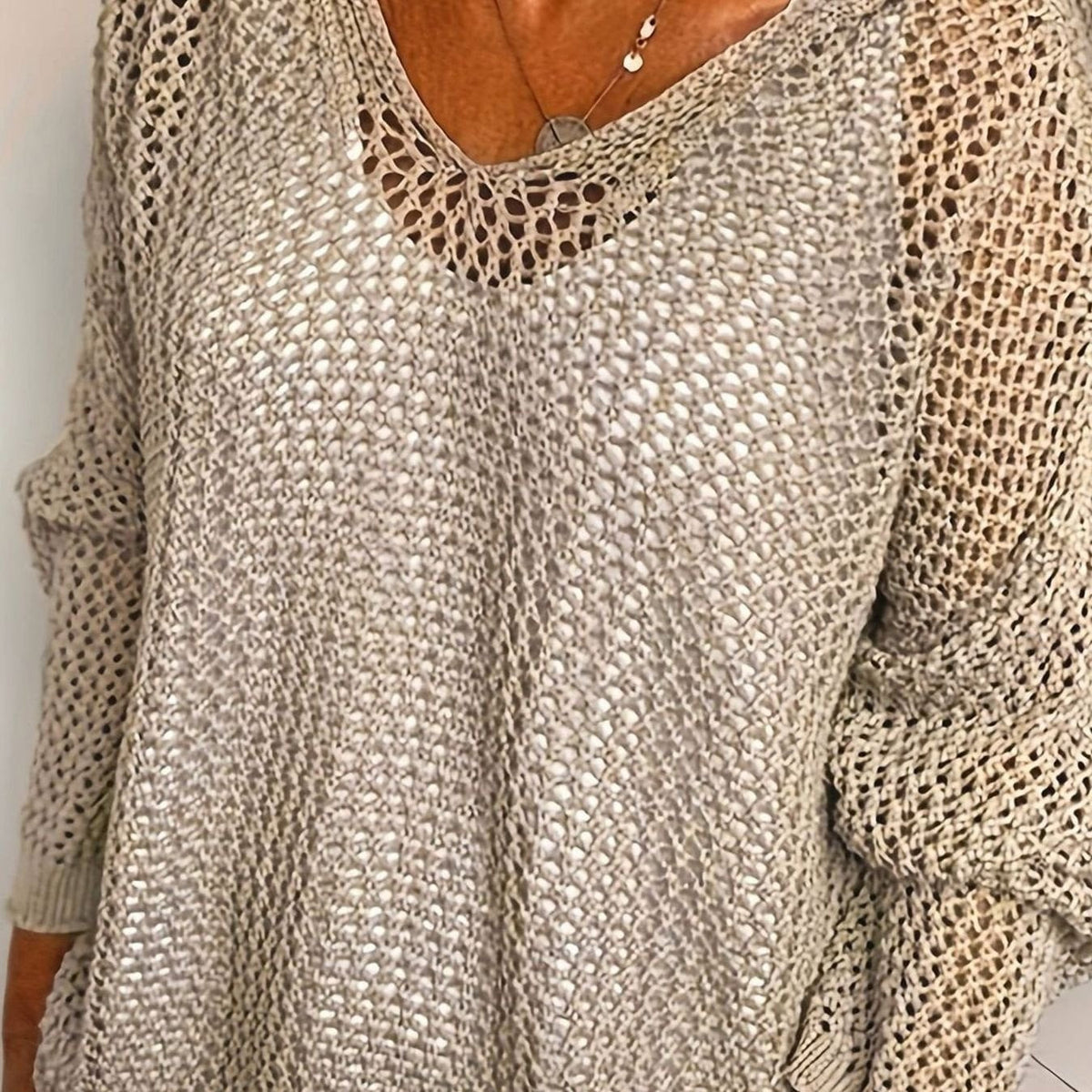 Camila | Women's Relaxed Open-Knit Hooded Sweater