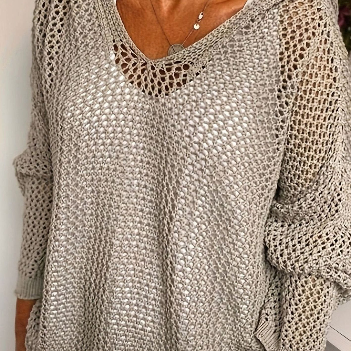 Camila | Women's Relaxed Open-Knit Hooded Sweater