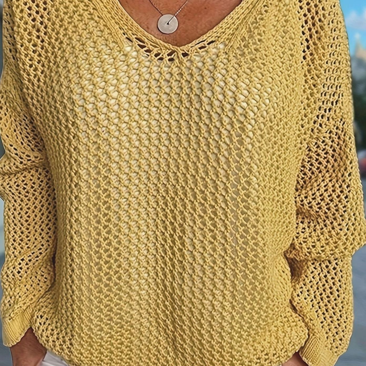 Camila | Women's Relaxed Open-Knit Hooded Sweater