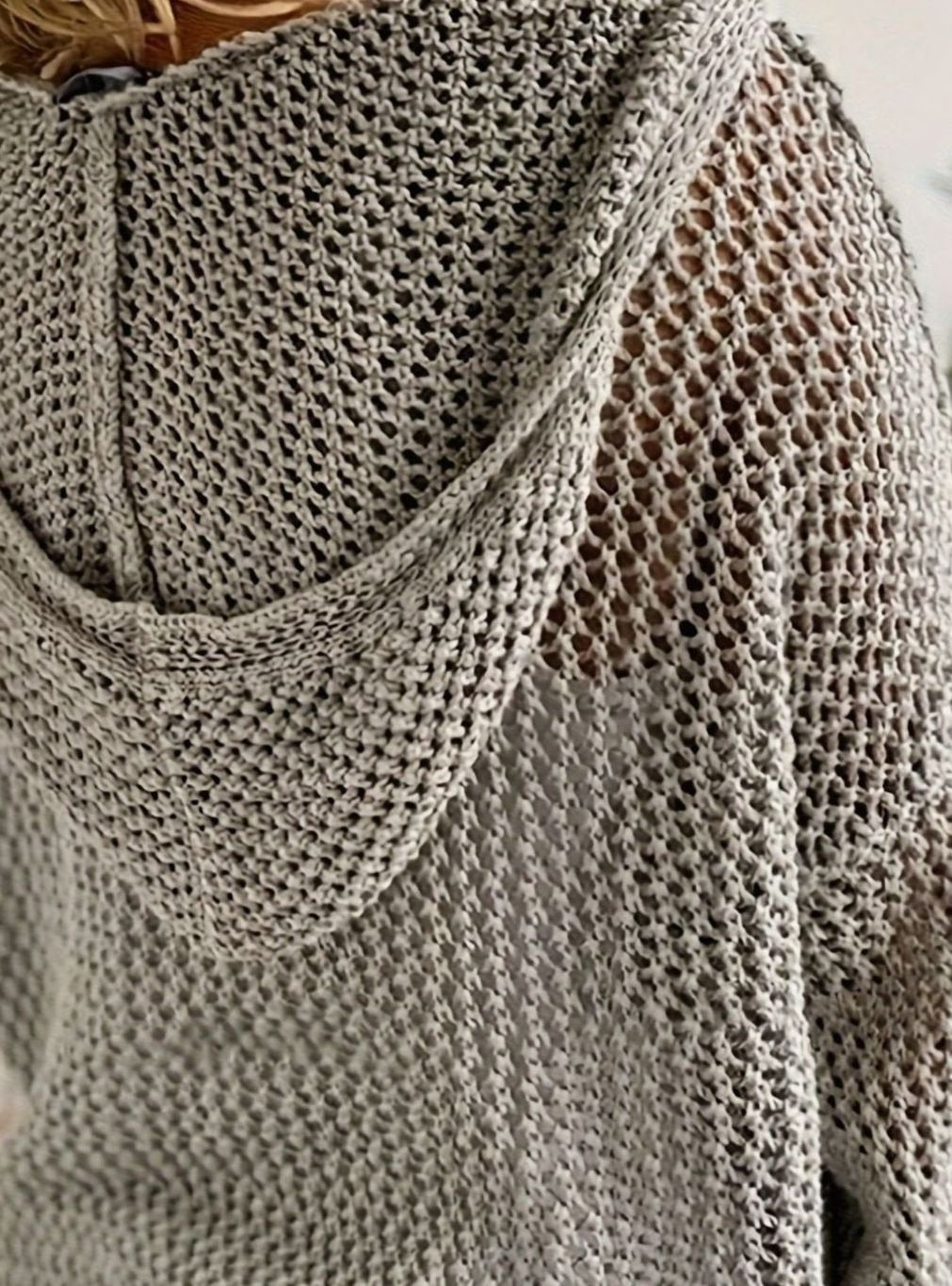 Camila | Women's Relaxed Open-Knit Hooded Sweater